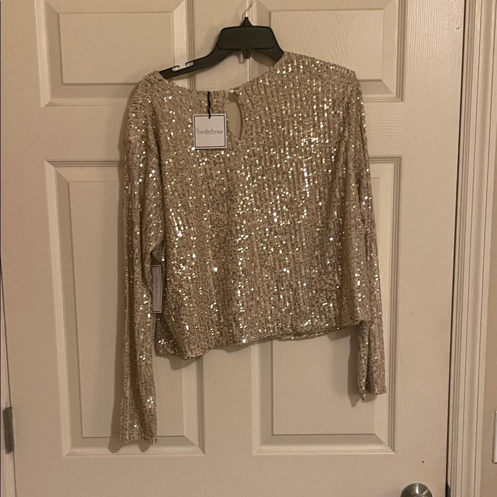 Sequin Jumpsuit in Gold - Picture 3 of 4